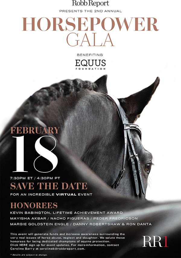 Robb Report's Horsepower Gala to Honor Champions of Equine Protection on February 18