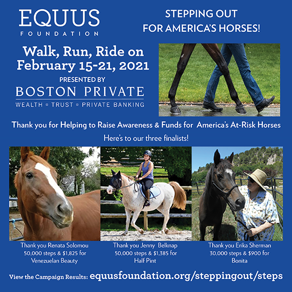 Inaugural Stepping Out Campaign Surpasses 4.2 Million Steps for America's Horses